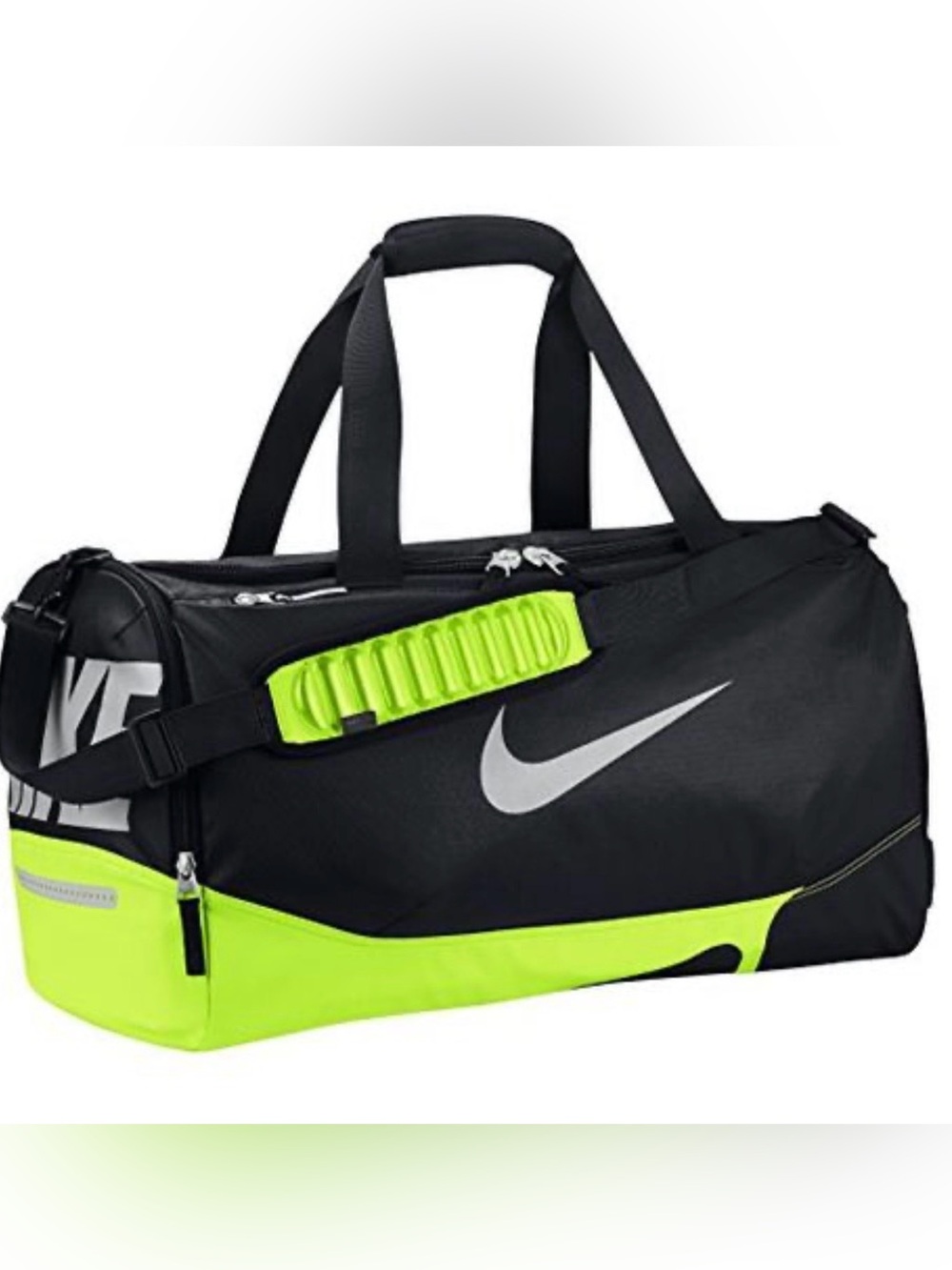 Nike Black Duffle Bag with Neon Green Trim